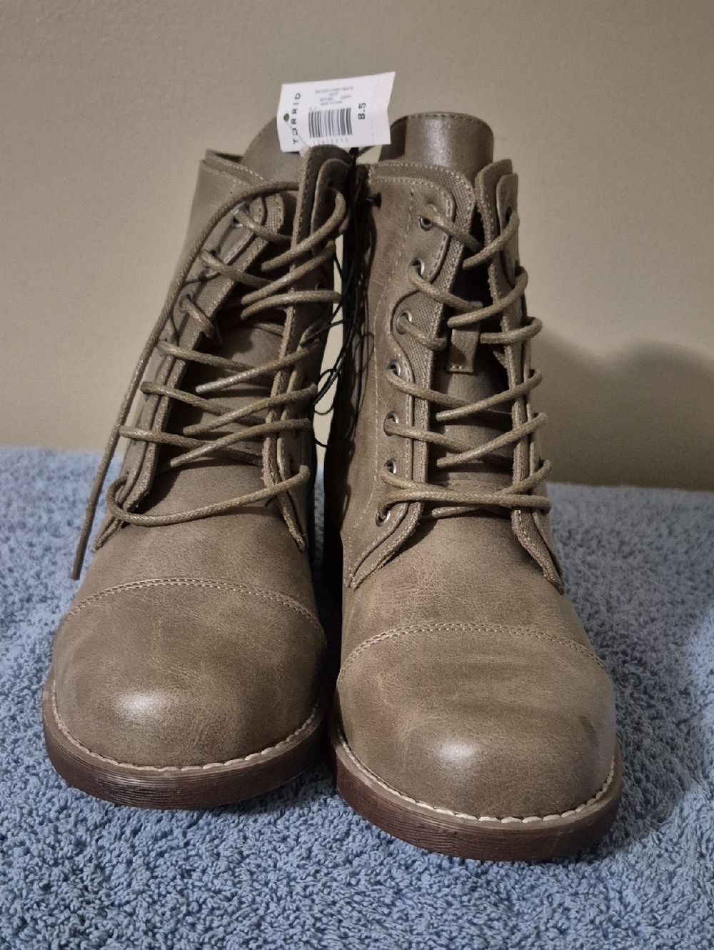 torrid Olive-Taupe Lace-Up Combat Boots